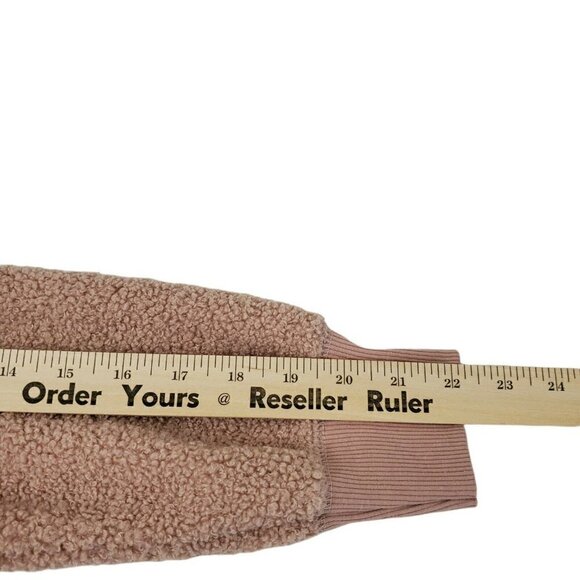 Topshop Sweater Womens 4 Blush Pink Sherpa Half Zip Pullover Outdoor Long Sleeve - Picture 10 of 10